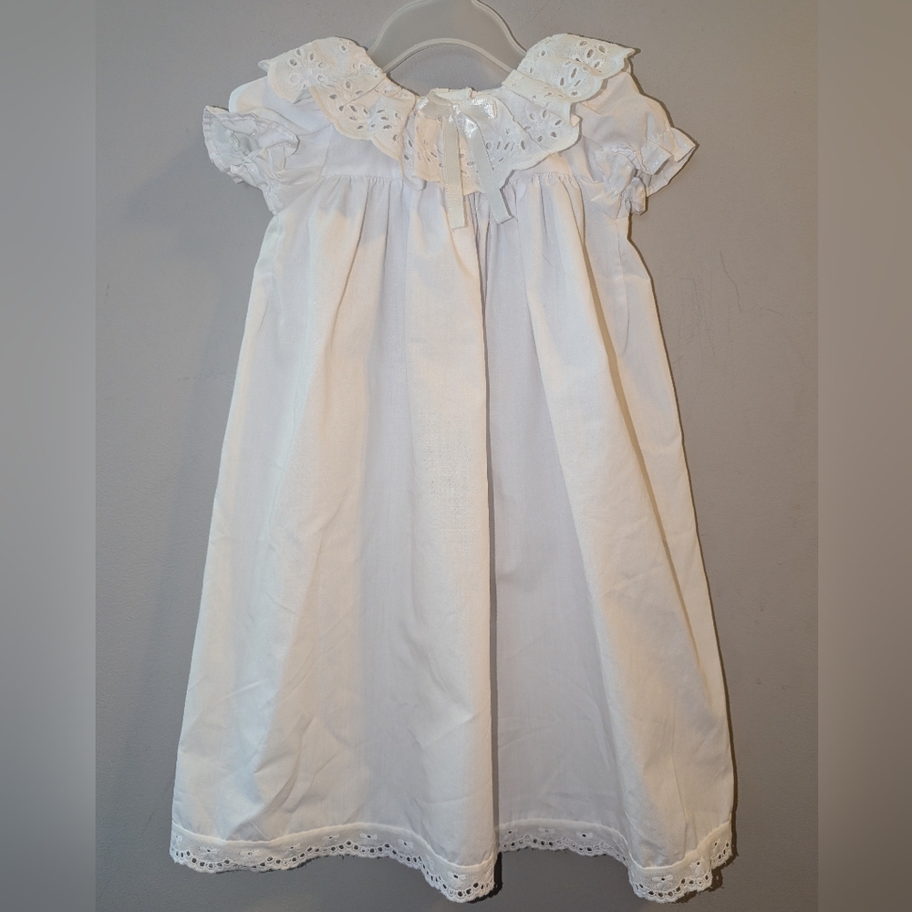 🤍 Vintage Claire Bell White Eyelet Christening Gown 0-6 Months - Made in Canada